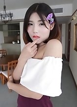 Petite Ladyboy with small tits shows not-so-innocent behavior