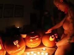 Danni goes dirty with pumpkins